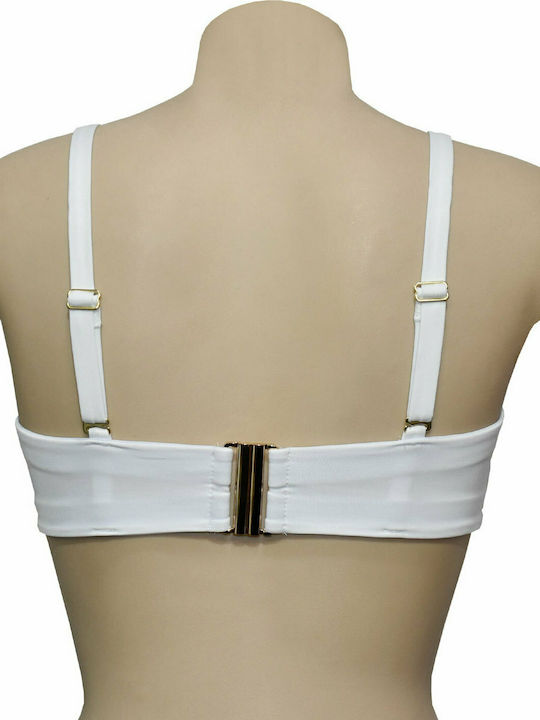 Strapless Bikini Top D Cup με Ενίσχυση Λευκό