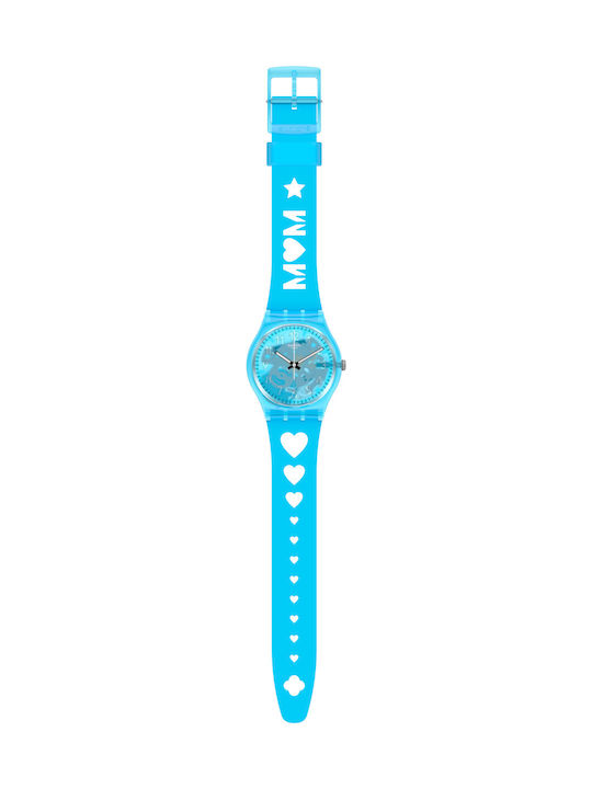 Swatch Love From A To Z Часовник Кварцов с Каучукова Каишка