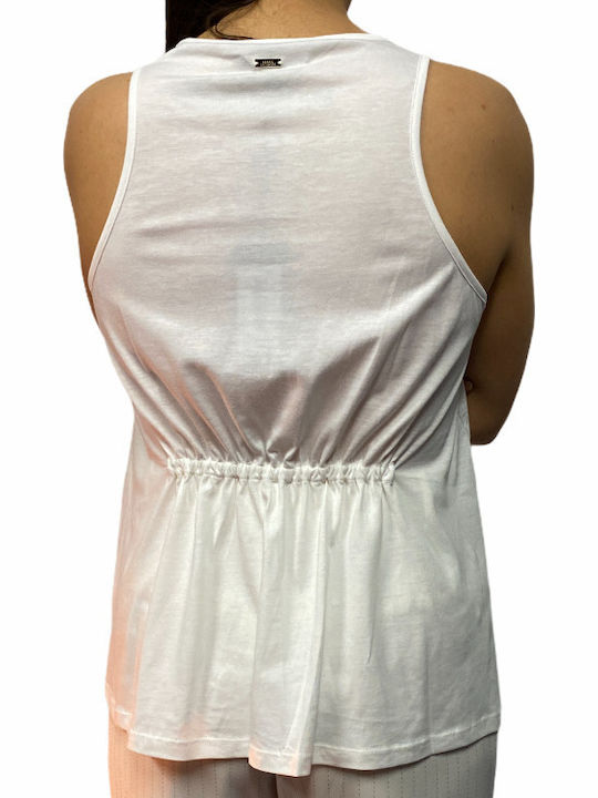 Armani Exchange Women's Sleeveless Blouse White 3KYM03-YJ1AZ-1100