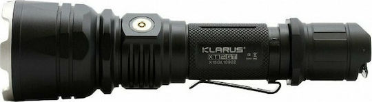 Klarus Wiederaufladbar Taschenlampe LED mit maximaler Helligkeit 1600lm XT12GT Schwarz