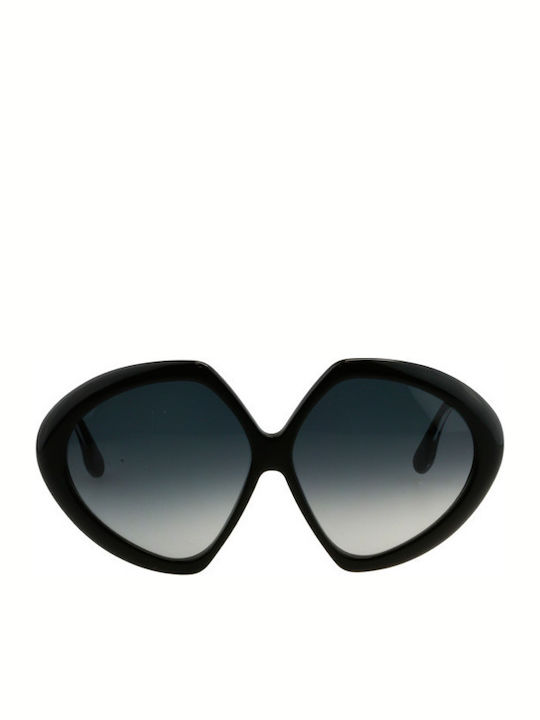 Victoria Beckham Sonnenbrillen mit Schwarz Rahmen und Schwarz Verlaufsfarbe Linse VB614S 001