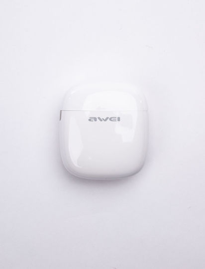 Awei T28 In-ear Bluetooth Handsfree Ακουστικά με Αντοχή στον Ιδρώτα και Θήκη Φόρτισης Λευκά
