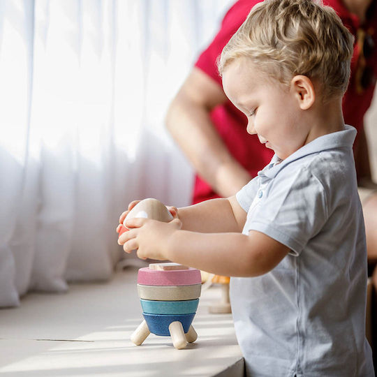 Plan Toys Играчка за подреждане Ракета за сортиране от дърво за 18++ месеца