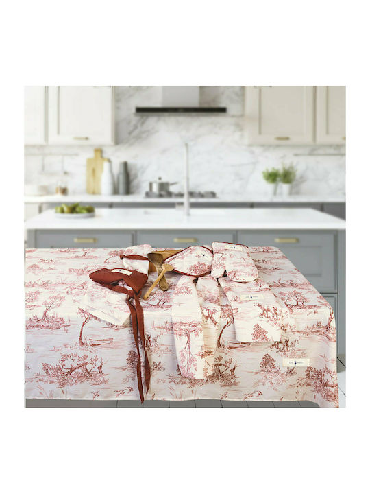 Greenwich Polo Club Tablecloth Cotton 2660 Terracotta / Ecru 140x240cm