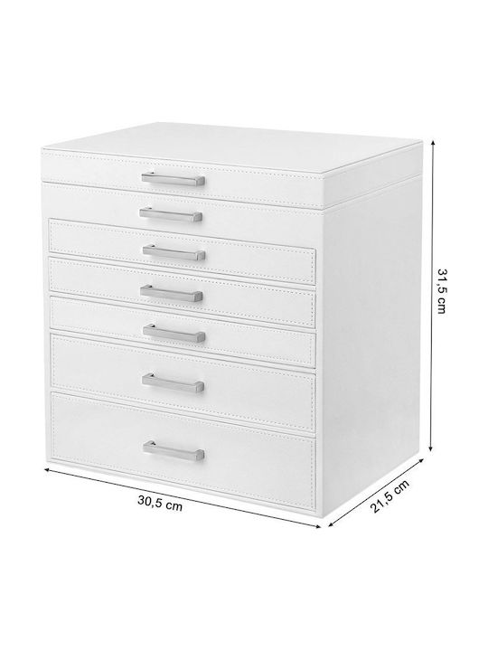 Songmics Velvet Jewellery Box with Drawer & Mirror White 30.5x21.5x31.5cm Songmics Velvet Jewellery Box with Drawer & Mirror White 30.5x21.5x31.5cm