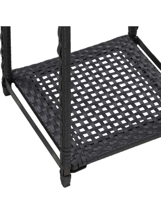 vidaXL vidaXL Kitchen Rack Rattan Black 4 Tiers 30x30x120cm