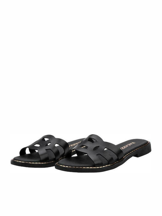 Ragazza Leather Women's Flat Sandals in Black Color