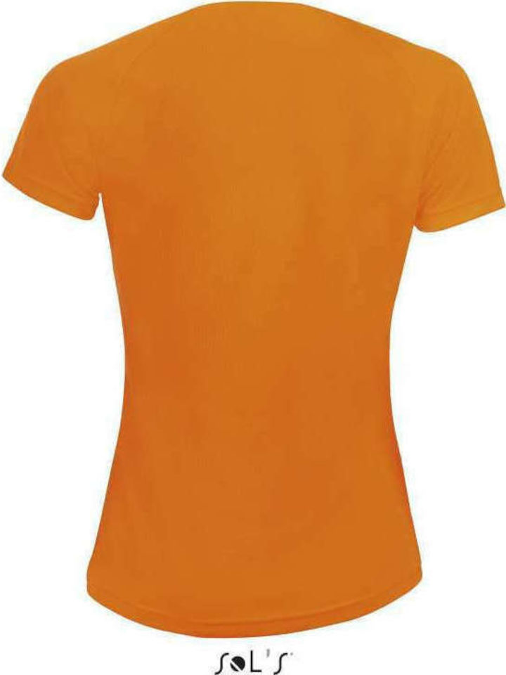 Sol's Sporty Γυναικείο Διαφημιστικό T-shirt Κοντομάνικο Neon Orange