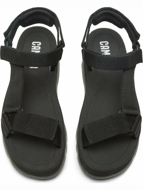 Oruga Up Γυναικεία Ανατομικά Σανδάλια Sporty Flatforms Μαύρα