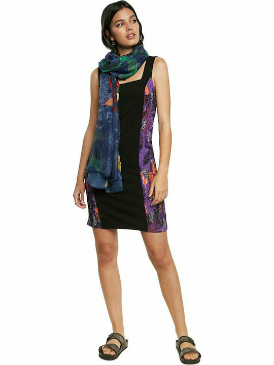 Desigual Surreal Γυναικείο Φουλάρι Navy Μπλε