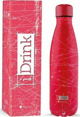I-Total iDrink Graphics Bottle Thermos Stainless Steel BPA Free Pink 500ml ID0089