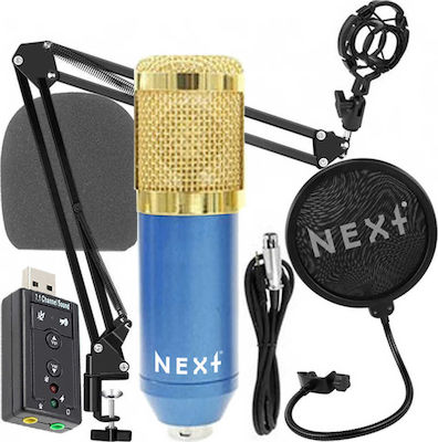 Next Condenser (Large Diaphragm) XLR Microphone Shock Mount Kit Shock Mounted/Clip On Mounting in Blue Color