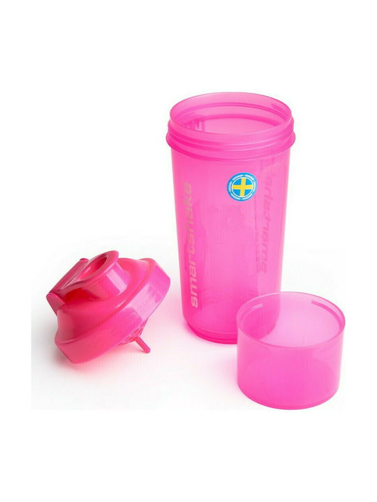 SmartShake Slim Plastic Protein Shaker 500ml Pink