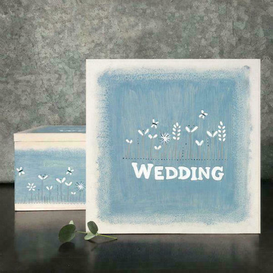 Synchronia Cutie Decorativă Lemn Wedding Albastru