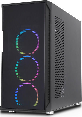 Nanoxia Deep Silence 8 A-RGB Gaming Midi-Turm Computergehäuse mit Seitenfenster Schwarz