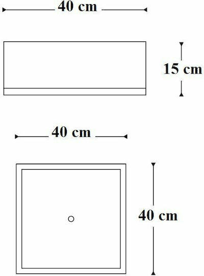 S18 Solid Surface Επικαθήμενος Νιπτήρας από Συνθετικό Υλικό 40x40cm Λευκός