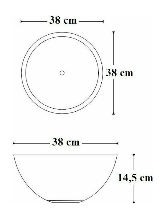 S16 Solid Surface Επικαθήμενος Νιπτήρας από Συνθετικό Υλικό 38x38cm Λευκός