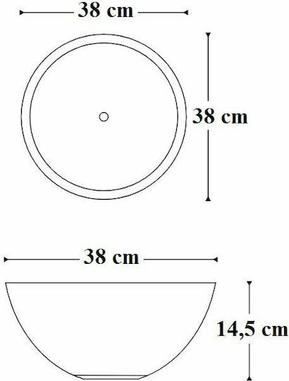 S16 Solid Surface Επικαθήμενος Νιπτήρας από Συνθετικό Υλικό 38x38cm Λευκός