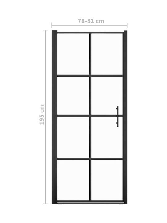 vidaXL Διαχωριστικό Ντουζιέρας με Ανοιγόμενη Πόρτα 81x195cm Black