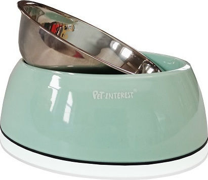 Pet Interest Deluxe Dual Metallisch Schalen Futter & Wasser für Katze 200ml in Grün Farbe 22431