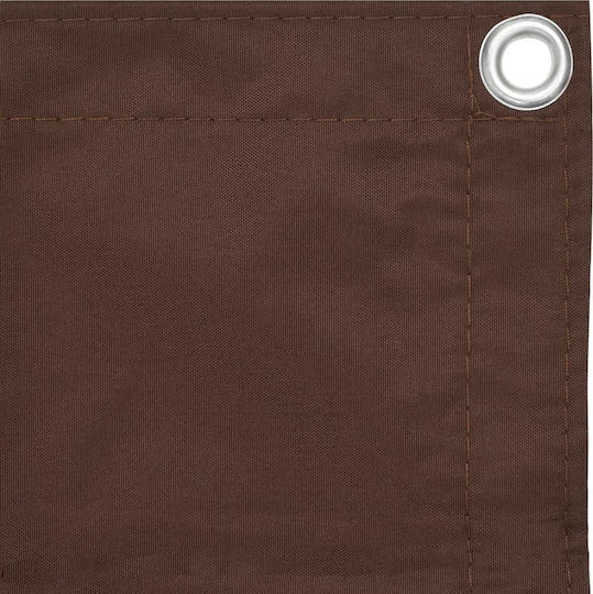 vidaXL Rectangular Shade Divider Brown in Roll With Hoop & with PU Coating 0.75x3m made of Oxford fabric
