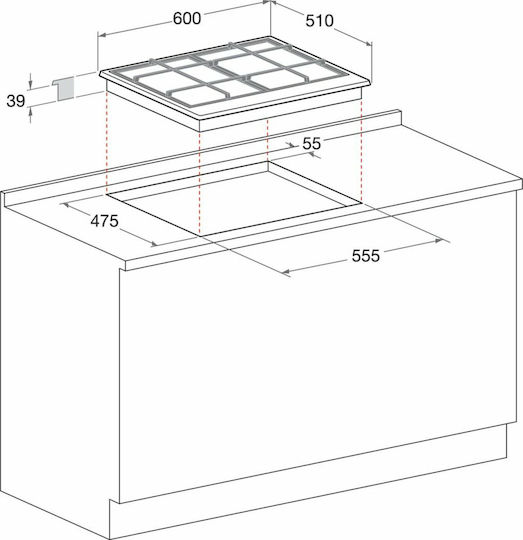 Whirlpool Εστία Υγραερίου Αυτόνομη 60x51εκ. Μπεζ