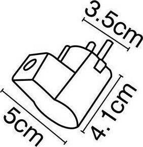 VK Lighting Male Schuko Plug Corner White Plastic