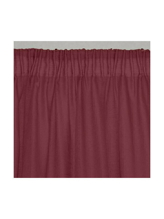 Lino Home Curtain with Pencil Pleat Line 402 Wine 300x295cm