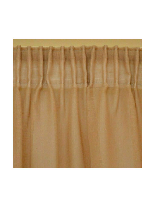 Lino Home Curtain with Pencil Pleat Line 502 Terracotta 300x295cm