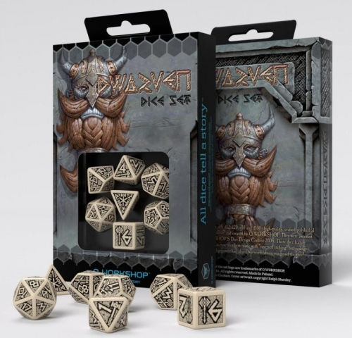 Q Workshop Dwarven Dice Set Dice Beige & Black