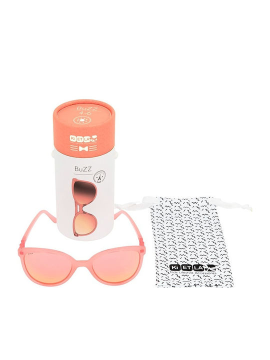 KiETLA BuZZ Unbreakable Butterfly Kids Sunglasses with Polarized Lens Neon Pink for 4-6 Years