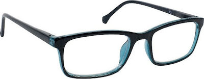 Eyelead E143 Men's Reading Glasses +3.50 Black/Blue E143 Ε 143 E 143