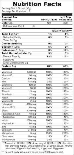 Nature's Plus Spiru-Tein High-Protein Energy Meal Glutenfrei mit Geschmack Kekse und Sahne 525gr