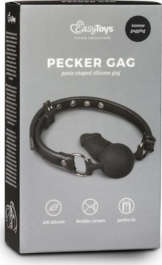 Easytoys Ball Gag with Silicone Dong Φίμωτρο σε Μαύρο Χρώμα