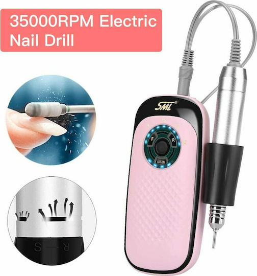 SML M7 Nagelfräser Batterie 25W Rosa mit 35000 Umdrehungen pro Minute