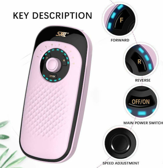 SML M7 Nagelfräser Batterie 25W Rosa mit 35000 Umdrehungen pro Minute