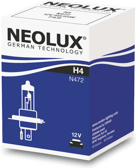 Neolux Lamps Car Standard H4 Halogen 3200K Warm White 12V 60W 1pcs