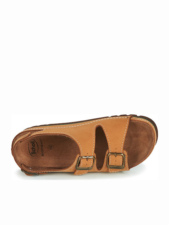 Airbag Leather Men's Sandals in Brown Color
