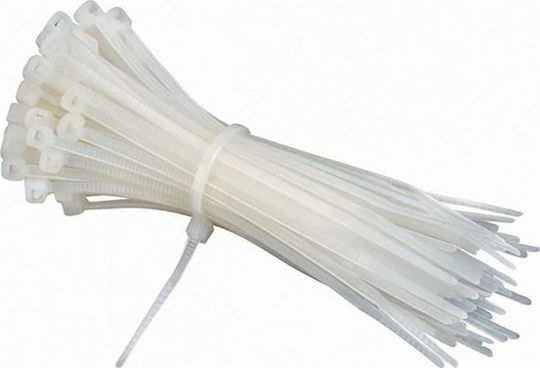 SAS Cable Ties Plastic 300mmx3.6mm In White Colour 100pcs AK-KO-009