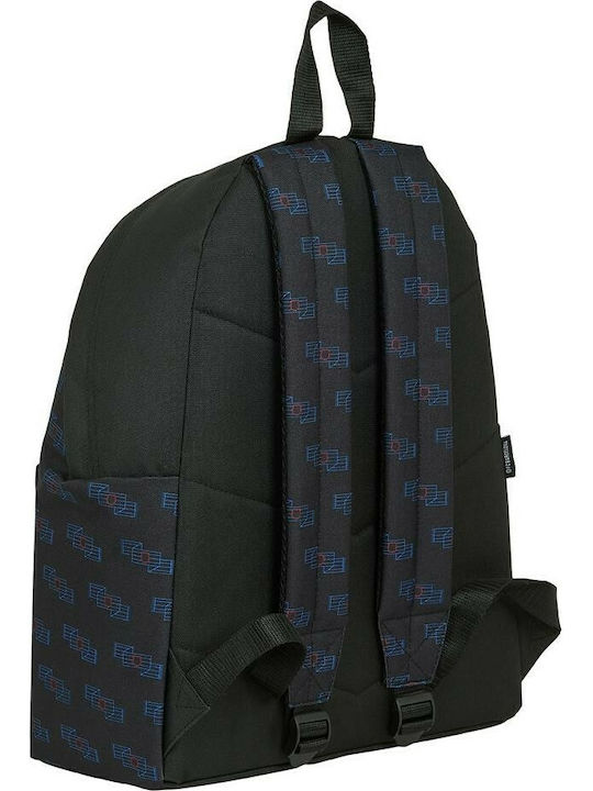 Diakakis Barcelona School Bag Backpack Junior High-High School in Black color 15lt