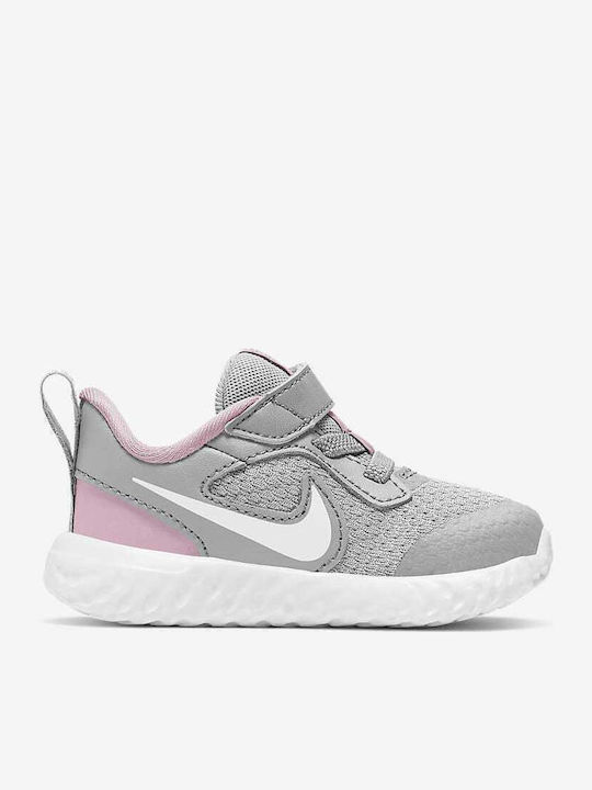 Nike Kids Sports Shoes Running Revolution 5 Photon Dust / White / Pink Foam