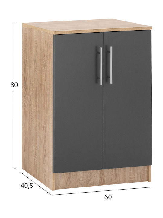 Emerie Wooden Shoe Organizer with 3 Shelves Sonama - Grey 60x40.5x80cm
