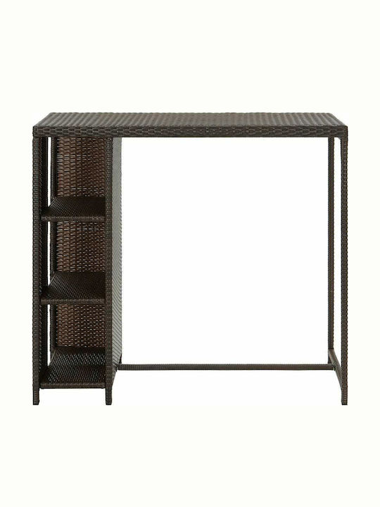 Τραπέζι Μπαρ Εξωτερικού Χώρου Rattan Καφέ 120x60x110εκ.