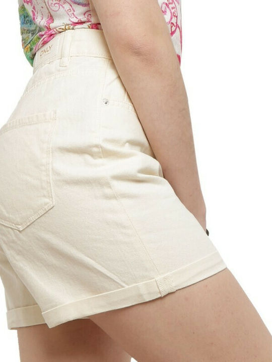 Women's Jean High-waisted Shorts Ecru
