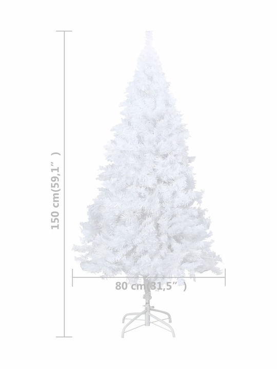 Christmas White Tree with Metallic Base H150cm