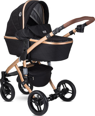 Lorelli Rimini Premium 3 in 1 Adjustable 3 in 1 Baby Stroller Suitable for Newborn Black Stars