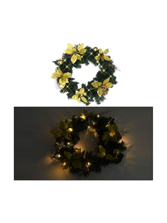 vidaXL Christmas Lighted Decorative Wreath Battery Powered 5cm