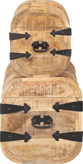 vidaXL Wooden Decorative Trunks Set Beige 2pcs