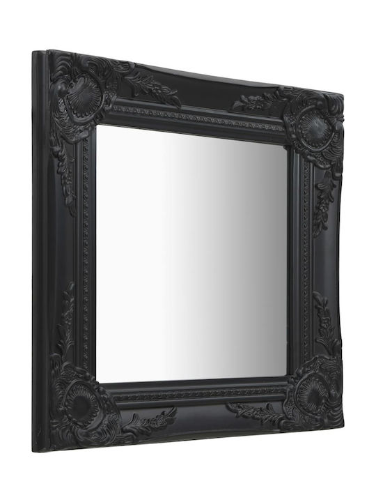 vidaXL Wall Mirror with Black Wooden Frame 40x40cm 1pcs