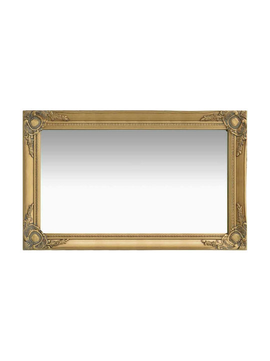 vidaXL Wall Mirror with Gold Wooden Frame 80x50cm 1pcs